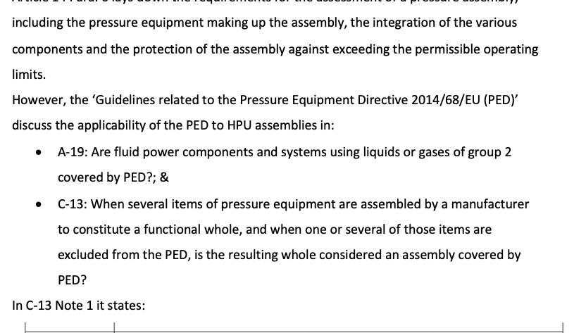 PED 2014/68/EU Applicability to HPU?